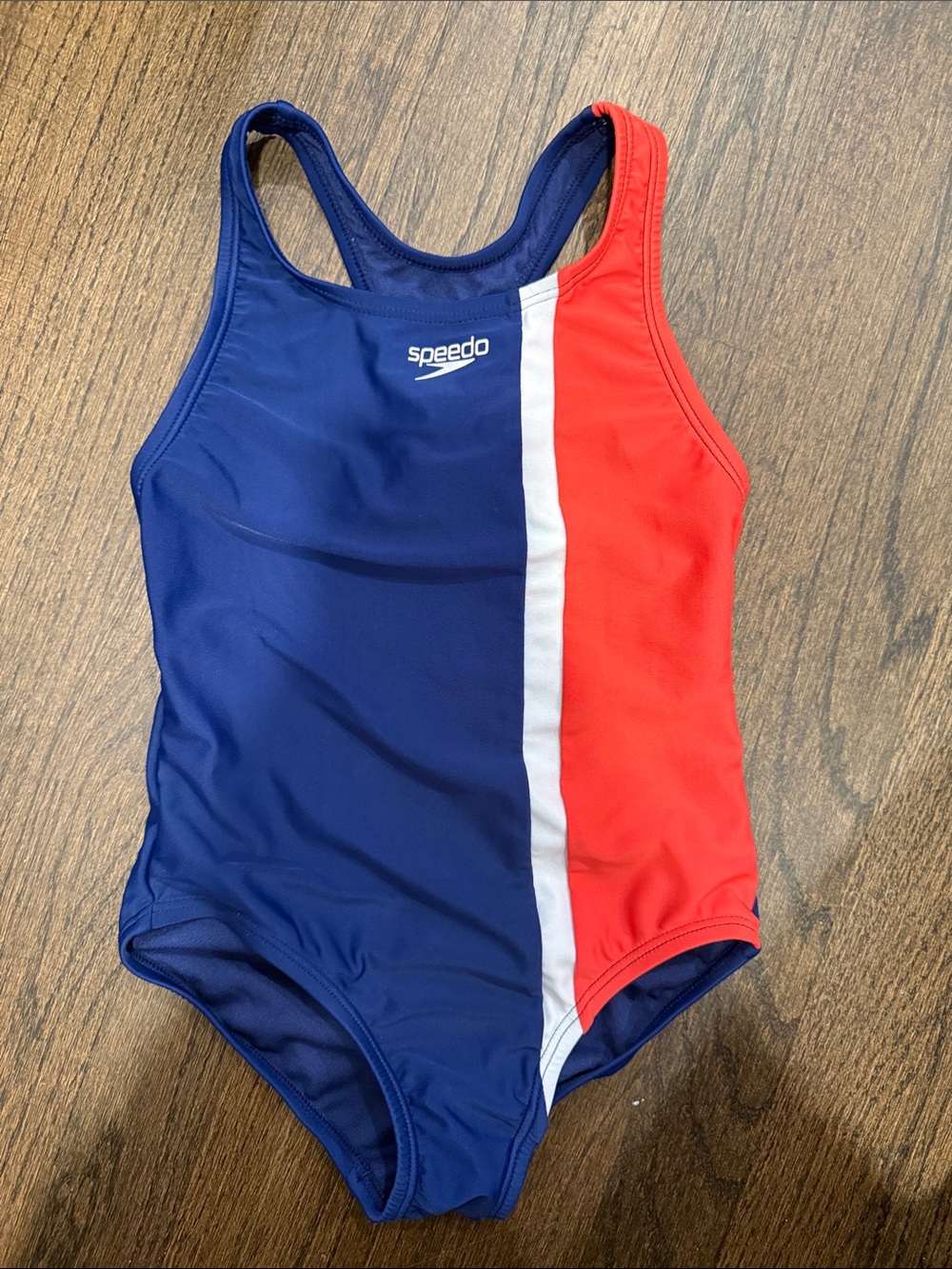 Speedo Navy, Red & White Girls' Racerback One-Piece Swimwear